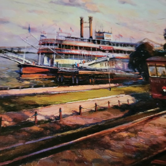 Allas Fine Art Print with Matting The Natchez With a Street Car New Orleans - Picture 6 of 7